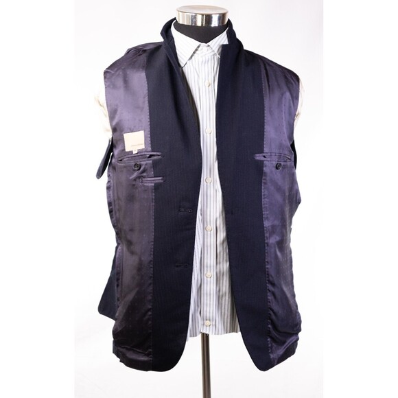 Banana Republic Mens Blazer Blue Striped 100% Wool Suit Jacket Sport Coat 38R - Picture 9 of 13